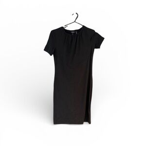 Theory black short sleeve sheath dress